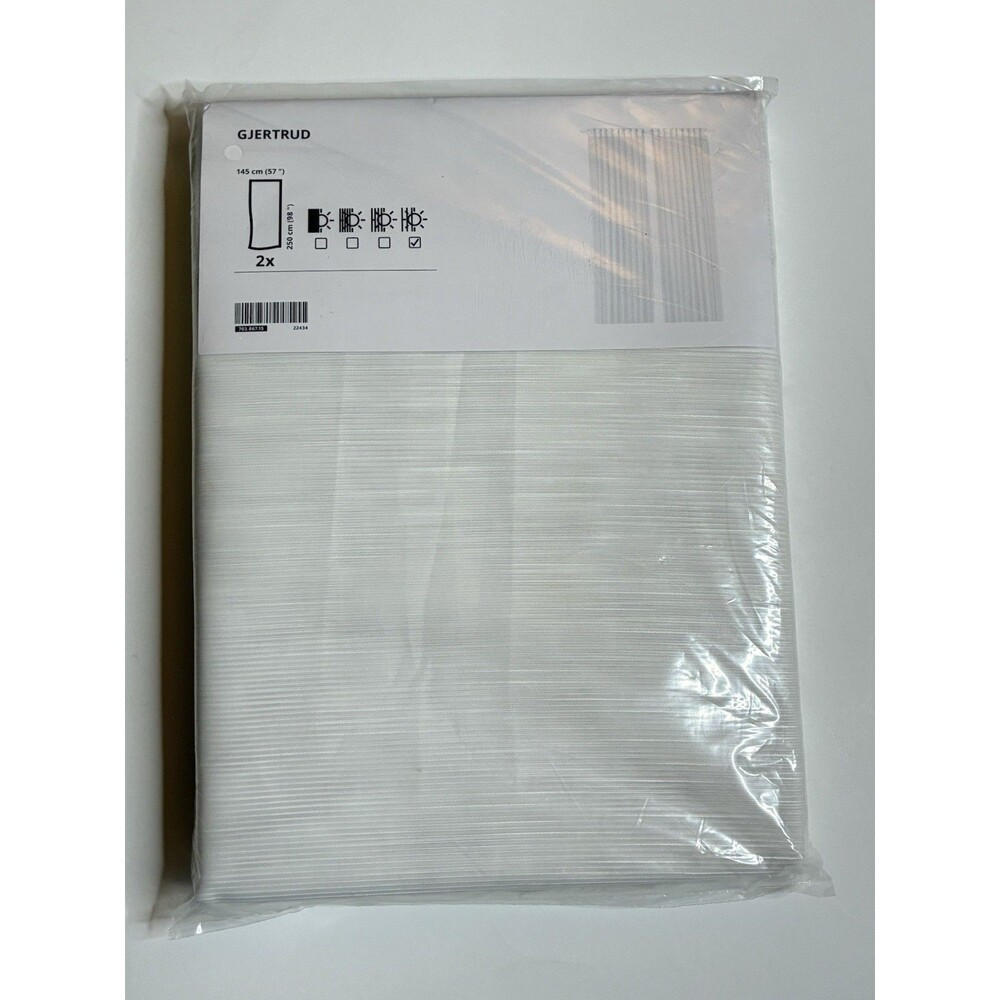 1 Pair Ikea Gjertrud Sheer Curtains 2 Panels 57" x 98" Textured White 703.867.15